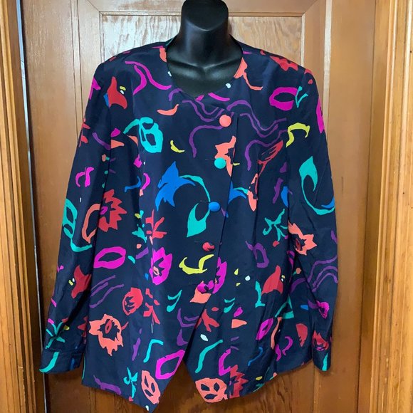 Myong Lim Multi Colored Asymmetrical Blazer Size XL to 1X*** - Picture 13 of 16